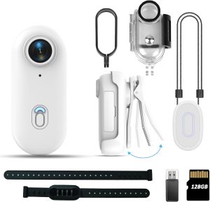 4K Body Camera with Audio and Video Recording - Waterproof, Magnetic & 360° Clip, 90 Min Battery Life,128GB Storage Small Action Camera for Cycling, Pet Walking, Hiking, Diving, Vlogging