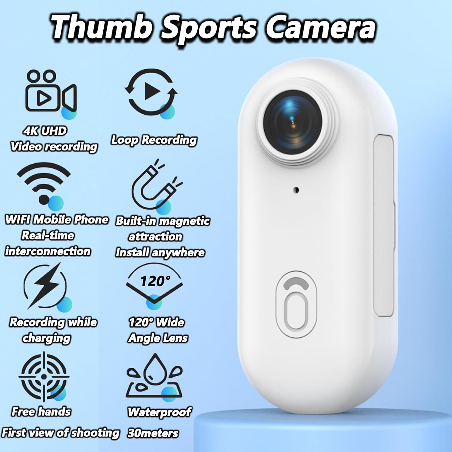 4K Body Camera with Audio and Video Recording - Waterproof, Magnetic & 360° Clip, 90 Min Battery Life,128GB Storage Small Action Camera for Cycling, Pet Walking, Hiking, Diving, Vlogging - Image 2