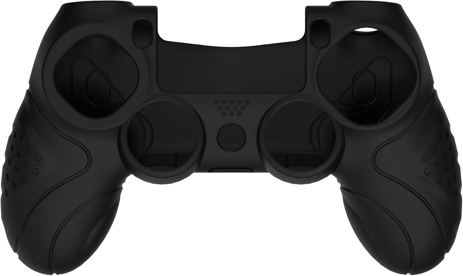 PlayVital Guardian Edition Black Ergonomic Soft Anti-Slip Controller Silicone Case Cover for ps4, Rubber Protector Skin with Joystick Caps for ps4 Slim for ps4 Pro Controller - Image 2