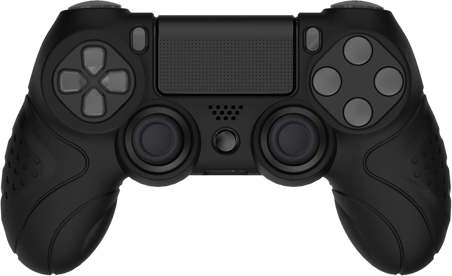 PlayVital Guardian Edition Black Ergonomic Soft Anti-Slip Controller Silicone Case Cover for ps4, Rubber Protector Skin with Joystick Caps for ps4 Slim for ps4 Pro Controller - Image 7
