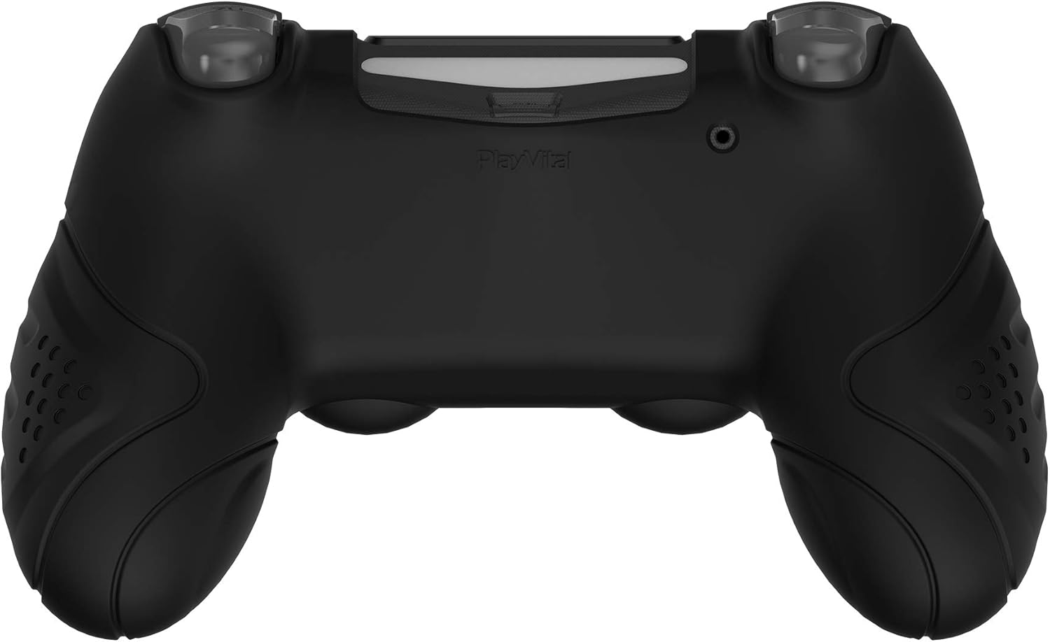 PlayVital Guardian Edition Black Ergonomic Soft Anti-Slip Controller Silicone Case Cover for ps4, Rubber Protector Skin with Joystick Caps for ps4 Slim for ps4 Pro Controller - Image 8