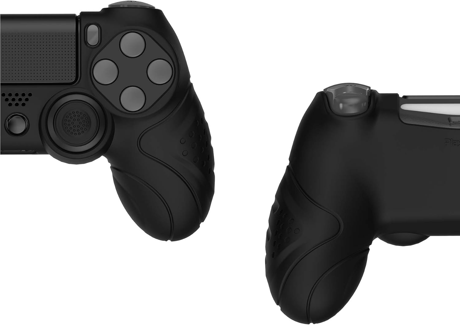 PlayVital Guardian Edition Black Ergonomic Soft Anti-Slip Controller Silicone Case Cover for ps4, Rubber Protector Skin with Joystick Caps for ps4 Slim for ps4 Pro Controller - Image 9