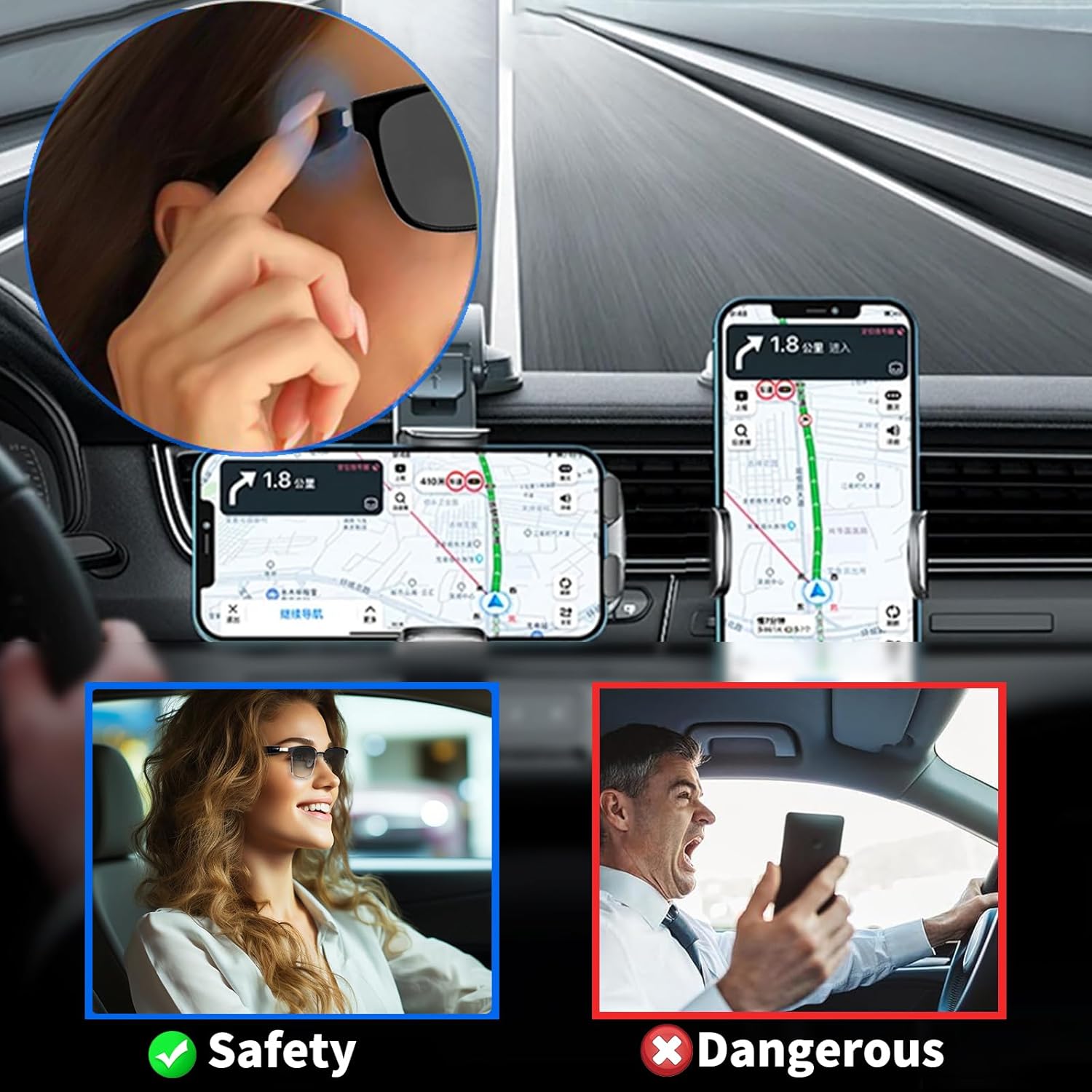 Smart Bluetooth Glasses for Women Men with Speaker Physical Color-Change Anti-Blue Light Polarized Built-in Microphone for Android iOS (Silver Frame) - Image 7